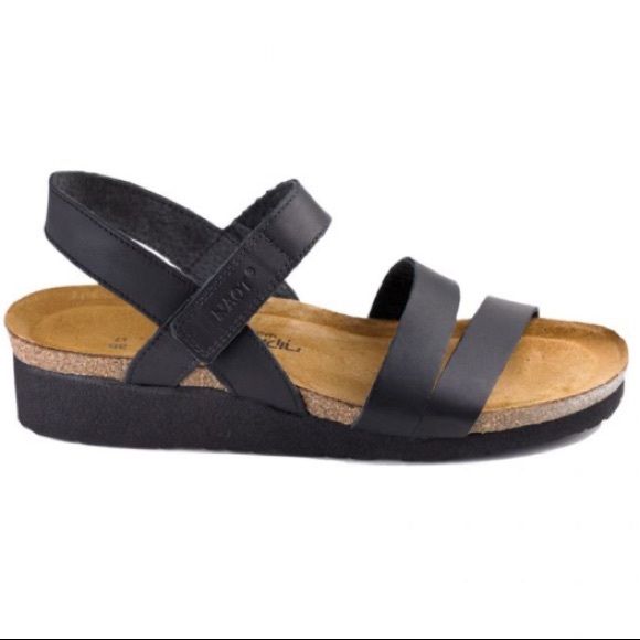 Naot Shoes - NAOT Kayla Black Leather Strap Israeli Sandals 40